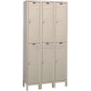 Hallowell ValueMax Double Tier 6 Door Locker, 12"Wx12"Dx36"H, Tan, Unassembled