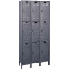 Hallowell ValueMax Triple Tier 9 Door Locker, 12"Wx12"Dx24"H, Dark Gray, Unassembled