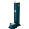 Halsey Taylor Tubular Pedestal Outdoor Drinking Fountain w/ Pet Fountain