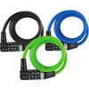 Howard Berger Wordlock Combination Bike Lock CL-558-AS - 48"L Resettable 4-Dial, Assorted Colors - Pkg Qty 3