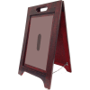 Wooden Clear Plate Floor Sign - Walnut Finish - Acrylic Plate - Pkg Qty 2