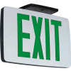 Hubbell Lighting Brushed Single-Face LED Die-Cast Thin Exit Sign W/ Battery, Black W/ Green Letters