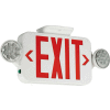 Hubbell CCRRC LED Combo Exit/Emergency Unit w/ Remote Capacity, Red Letters, White, Ni-Cad Battery