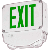 Hubbell CWC2GW LED Combo Exit/Emergency Light, Wet Location, Green Letters, White, Dual Face