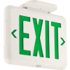 Hubbell EVEUGWEI Compact Arch. LED Exit, White w/ Green Letters, w/Battery Back-up, Self-Diagostics