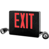 Hubbell HCXURB Designer LED Combo Exit/Emergency Unit, Remote Capacity, Black, Red Letters
