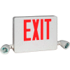 Hubbell HCXURW Designer LED Combo Exit/Emergency Unit, Remote Capacity, White, Red Letters