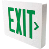 Hubbell SEDGW Die Cast Aluminum LED Exit Sign, White w/ Green Letters, Double Face, Damp Listed