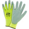 Touch Screen Hi Vis Yellow Nylon Shell Coated Gloves, Gray PU Palm Coat, Large - Pkg Qty 12