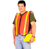 ComfitWear® Safety Vest, Fluorescent Red/Orange, Polyester, One Size - Pkg Qty 12