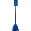 Ideal Shield® Pyramid Sign Base with 98"H Post, Blue, 22"W x 22"D x 22"H Base