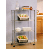 4-Tier UltraZinc Mobile Shelving - Steel - 30"L x 14"W x 49-1/2"H - Chrome