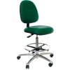 Heavy Duty Stool - Vinyl - Mid Back - Aluminum Base - Blue