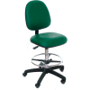 Heavy Duty Stool - Vinyl - Mid Back - Nylon Base - Blue