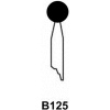 Grier Abrasives Mounted Point B125, 1/4" x 1/4" - 1/8x1-1/2 Shank, 80, Red - Pkg Qty 100