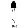 Grier Abrasives Mounted Point B43, 1/4" x 5/16" - 1/8x1-1/2 Shank, 80, Red - Pkg Qty 100