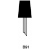 Grier Abrasives Mounted Point B91, 1/2" x 5/8" - 1/8x1-1/2 Shank, 80, Pink - Pkg Qty 100