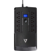 V7 UPS 750VA Desktop Battery Backup System with 10 Outlets (5 Battery Backup + 5 Surge)