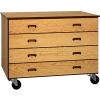 4 Stacking Deep Drawer Storage Cabinet, 48"W x 28-1/4"D x 36"H, Folkstone/Grey