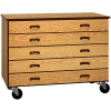 5 Stacking Drawer Storage Cabinet, 48"W x 22-1/4"D x 36"H, Dixie Oak/Brown