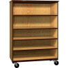 Mobile Wood General Storage Cabinet, Open Front, 48"W x 22-1/4"D x 66"H, Folkstone/Grey