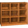 Wood Cubicle Cabinet, 9 Openings, Open Front, 52 x 17-5/8 x 42-3/8, Oiled Cherry
