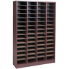 Literature Organizer 60 Pocket - 40"W x 12-1/8"D x 60-1/2"H Mahogany