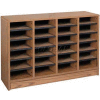 Literature Organizer 24 Pocket - 40"W x 12-1/8"D x 26-1/2"H Medium Oak