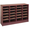 Literature Organizer 24 Pocket - 40"W x 12-1/8"D x 26-1/2"H Mahogany