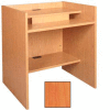 36" x 32" Patron Access Station - 36"W x 30"D x 39-1/8"H Oiled Cherry