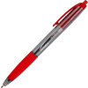 Integra™ Rubber Grip Retractable Pen, Non-Refillable, Medium, Red Barrel/Ink, Dozen