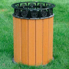 Jamestown Receptacle, Recycled Plastic, 12 Gal., Cedar