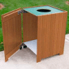 Standard Square Receptacle, Recycled Plastic, 20 Gal., Cedar