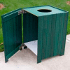 Standard Square Receptacle, Recycled Plastic, 20 Gal., Green