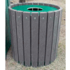 Heavy Duty Round Receptacle, Recycled Plastic, 32 Gal., Gray