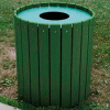 Standard Round Receptacle, Recycled Plastic, 32 Gal., Green