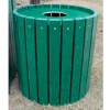 Heavy Duty Round Receptacle, Recycled Plastic, 32 Gal., Green