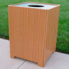 Standard Square Receptacle, Recycled Plastic, 32 Gal., Cedar