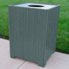 Standard Square Receptacle, Recycled Plastic, 32 Gal., Gray