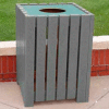 Heavy Duty Square Receptacle, Recycled Plastic, 32 Gal., Gray