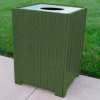 Standard Square Receptacle, Recycled Plastic, 32 Gal., Green