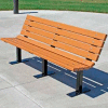 Frog Furnishings Recycled Plastic 4 ft. Contour Bench, Cedar Bench/Black Frame