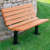 Frog Furnishings Recycled Plastic 4 ft. Contour Bench, Cedar Bench/Black Frame, In Ground Mount