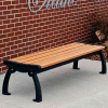 Frog Furnishings Recycled Plastic 4 ft. Heritage Backless Bench, Cedar Bench/Black Frame