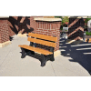 Frog Furnishings Recycled Plastic 4 ft. Colonial Bench, Cedar Bench/Black Frame