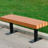 Frog Furnishings Recycled Plastic 4 ft. Trailside Bench, Cedar Bench/Black Frame