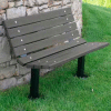 Frog Furnishings Recycled Plastic 4 ft. Contour Bench, Gray Bench/Black Frame, In Ground Mount