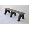 Frog Furnishings Recycled Plastic 4 ft. Sport Bench, Gray Bench/Black Frame