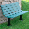 Frog Furnishings Recycled Plastic 4 ft. Contour Bench, Green Bench/Black Frame, In Ground Mount