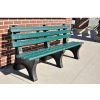 Frog Furnishings Recycled Plastic 4 ft. Central Park Bench, Green Bench/Black Frame